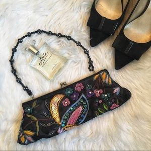 Beaded black evening purse